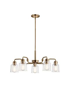 Kichler Lighting - Aivian - KL-AIVIAN5-WBR - Brass Clear Glass 5 Light Ceiling Pendant Light