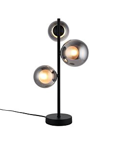 Cole - Black with Smoke Glass 3 Light Lamp