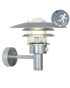 Nordlux - Lonstrup 32 - 71412031 - Galvanized Steel Clear Glass IP44 Outdoor Sensor Wall Light