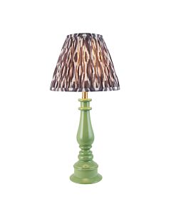 Endon Lighting - Myrtle & Ikat 25cm - 116339 - Green Warm Brass Grey Table Lamp With Shade