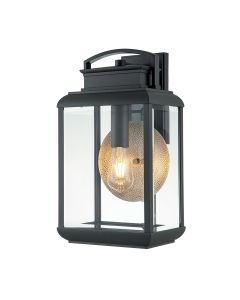 Quoizel Lighting - Byron - QZ-BYRON-L-GR - Black Pewter Clear Glass IP44 Outdoor Wall Light