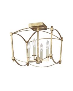 Quintiesse - Thayer - QN-THAYER-SF-ADB - Antique Gild 4 Light Flush Ceiling Light