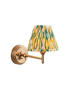 Endon Lighting - Step Fold & Ikat 16cm - 115802 - Aged Brass Yellow Jade Wall Light