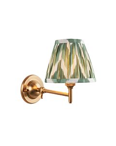 Endon Lighting - Dome Fold & Zigzag 16cm - 115646 - Aged Brass Green Wall Light