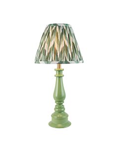 Endon Lighting - Myrtle & Zigzag 25cm - 116337 - Green Warm Brass Table Lamp With Shade