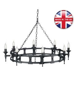 Elstead - Saxon SAX8-BLK Chandelier