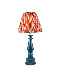 Endon Lighting - Myrtle & Zigzag 25cm - 116350 - Blue Warm Brass Orange Table Lamp With Shade