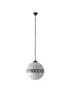 Interiors 1900 - Fargo - 67045 - Dark Bronze Tiffany Glass Ceiling Pendant Light