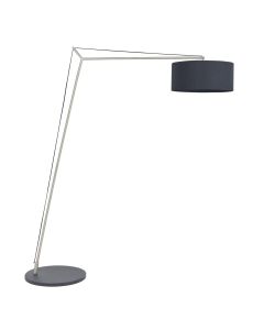 Presence - Matt Nickel Floor Lamp with Black Shade