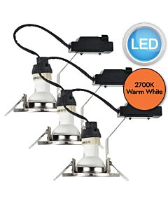 Nordlux - Set of 3 Canis 3-Kit 2700K - 49300155 - LED Brushed Nickel Recessed Ceiling Downlights