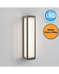 Astro Lighting - Boston - 1370004 - LED Bronze Clear Ribbed Glass IP44 Bathroom Strip Wall Light