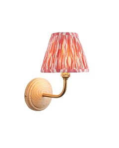 Endon Lighting - Wood Arc & Ikat 16cm - 115808 - Ash Wood Pink Wall Light