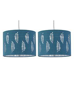 Set of 2 Fern - Teal Cut Out 30cm Pendant Lightshades