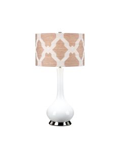 Elstead Lighting - Milo - MILO-PN-TL-OVTH - White Nickel Pink Ceramic Table Lamp With Shade