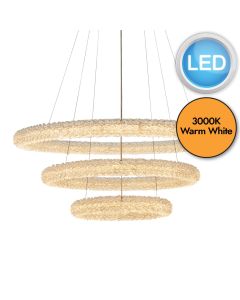 Endon Lighting - Neve - 76484 - LED Clear Crystal Glass Chrome Ceiling Pendant Light