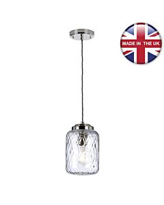 Elstead Lighting - Sola - SOLA-P - Nickel Clear Seeded Glass Ceiling Pendant Light