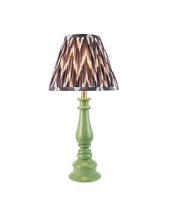 Endon Lighting - Myrtle & Zigzag 25cm - 116333 - Green Warm Brass Grey Table Lamp With Shade