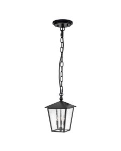 Hinkley Lighting - Huntersfield - HK-HUNTERSFIELD8-L-BK - Black Clear Seeded Glass 3 Light IP44 Outdoor Ceiling Pendant Light