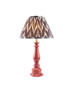 Endon Lighting - Myrtle & Zigzag 30cm - 114894 - Pink Warm Brass Grey Table Lamp With Shade