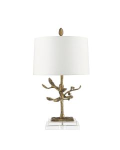 Gilded Nola Lighting - Audubon Park - GN-AUDUBON-PARK-TL - Clear Crystal Glass Distressed Gold Cream Table Lamp With Shade