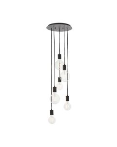 Endon Lighting - Studio - 81535 - Black 6 Light Ceiling Pendant Light