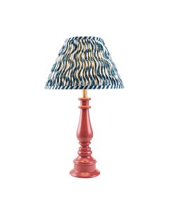 Endon Lighting - Myrtle & Ripple 30cm - 114893 - Pink Warm Brass Blue Table Lamp With Shade