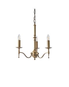 Interiors 1900 - Stanford - CA1P3B - Antique Brass 3 Light Chandelier