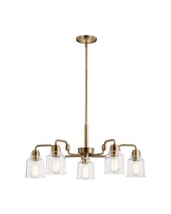 Kichler Lighting - Aivian - KL-AIVIAN5-WBR - Brass Clear Glass 5 Light Ceiling Pendant Light