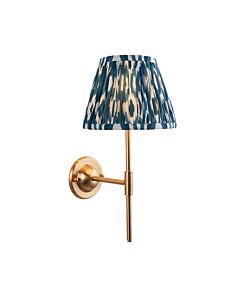 Endon Lighting - Dome T Bar & Ikat 20cm - 115978 - Aged Brass Blue Wall Light