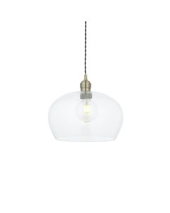 Mclean - Antique Brass Clear Glass Ceiling Pendant Light