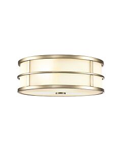 Feiss Lighting - Fusion - FE-FUSION-F-PNBR - Natural Brass Opal Glass 3 Light Flush Ceiling Light