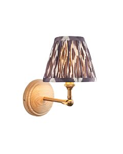 Endon Lighting - Wood Wing & Ikat 16cm - 115848 - Ash Wood Grey Wall Light