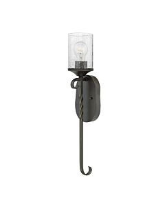 Hinkley Lighting - Casa - HK-CASA1 - Black Clear Seeded Glass Wall Light