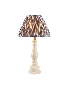 Endon Lighting - Myrtle & Zigzag 30cm - 114950 - White Warm Brass Grey Table Lamp With Shade