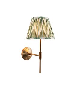 Endon Lighting - Obelisk T Bar & Zigzag 20cm - 116020 - Aged Brass Green Wall Light