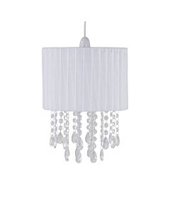 Voile - 25cm Jewelled White Ribbon Pendant Shade