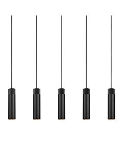 Nordlux - Tilo - 2010483003 - Black Wood 5 Light Ceiling Pendant Light