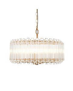 Endon Lighting - Valentina - 117515 - Aged Brass Clear Glass 5 Light Ceiling Pendant Light