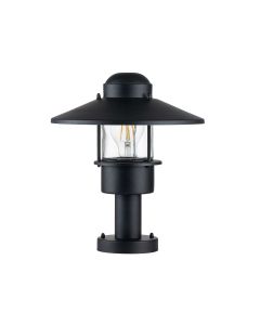 Elstead Lighting - Klampenborg - KLAMPENBORG-PED-BK - Black Clear Glass IP44 Outdoor Post Light