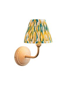 Endon Lighting - Wood Arc & Ikat 16cm - 115818 - Ash Wood Yellow Jade Wall Light