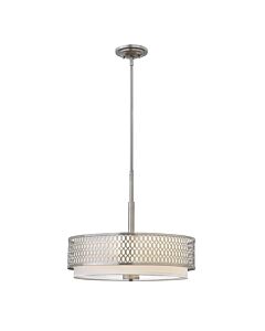 Hinkley Lighting - Jules - HK-JULES-3P-BN - Brushed Nickel White 3 Light Ceiling Pendant Light