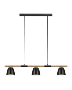 Nordlux - Theo - 2112603003 - Black Wood 3 Light Bar Ceiling Pendant Light