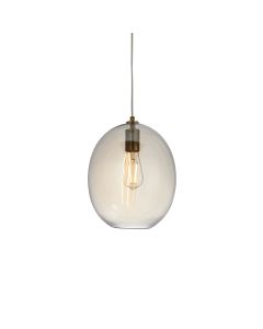 Villarreal - Satin Brass Clear Champagne Glass Egg Ceiling Pendant Light