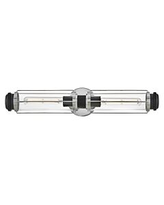 Hinkley Lighting - Masthead - HK-MASTHEAD2-PCBK - Chrome Black Clear Glass 2 Light IP44 Bathroom Wall Light