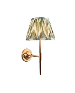 Endon Lighting - Dome T Bar & Zigzag 20cm - 115975 - Aged Brass Green Wall Light