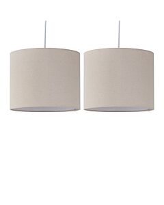 Set of 2 Natural Linen 25cm Pendant Lightshades