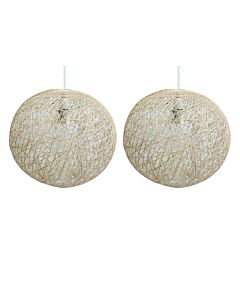 Set of 2 Abaca - Natural 14" Globe Ceiling Light Shades