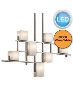 Kichler Lighting - City Lights - KL-CITY-LIGHTS7B - LED Pewter Opal Glass 7 Light Ceiling Pendant Light