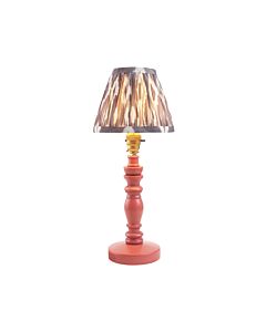 Endon Lighting - Bibury & Ikat 16cm - 115912 - Pink Aged Brass Grey Table Lamp With Shade