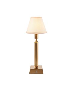 Endon Lighting - Trobridge Rechargeable & Ivy 16cm - 114870 - LED Aged Brass Vintage White Touch Table Lamp With Shade